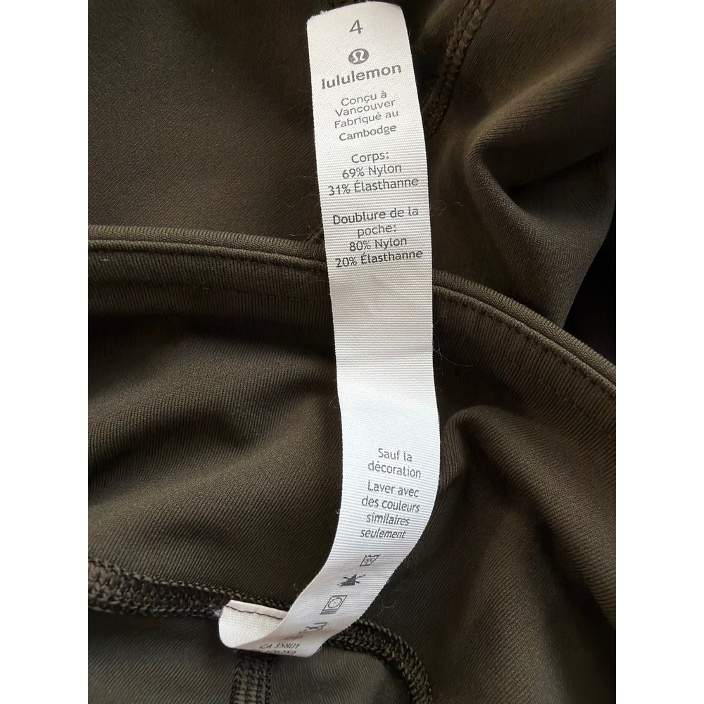Lululemon Fast & Free High-Rise 25" Nulux Dark Olive Leggings Size 4 - Picture 15 of 16
